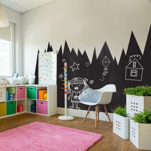 Ambiance-sticker Sticker ardoise montagne H110 x L200 cm + craie liquide blanche