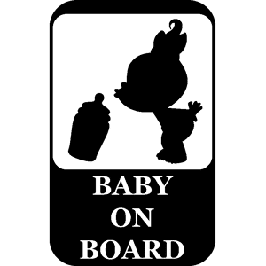 Ambiance-sticker Sticker Baby on board Caricature bébé avec biberon