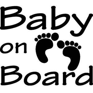 Ambiance-sticker Sticker Baby on board Trace de pas de bébé