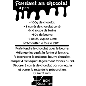 Ambiance-sticker Sticker citation recette Fondant au chocolat 4 pers.