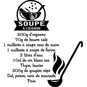 Ambiance-sticker Sticker citation recette Soupe à l'oignon