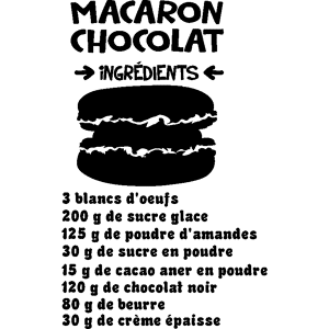 Ambiance-sticker Sticker cuisine Macaron, chocolat, ingrédients