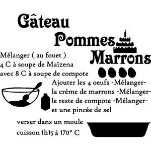 Ambiance-sticker Sticker cuisine recette Gâteau pommes marrons