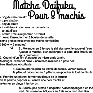 Ambiance-sticker Sticker cuisine recette Matcha Daifuku pour 8 mochis
