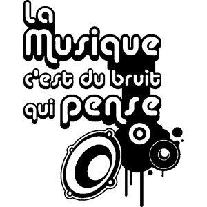 Ambiance-sticker Sticker design La musique c'est du bruit qui pense