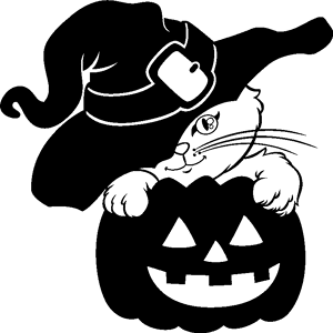 Ambiance-sticker Sticker halloween Chat avec chapeau