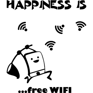 Ambiance-sticker Sticker Happiness is free Wifi
