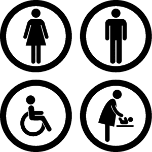 Ambiance-sticker Sticker porte WC Homme, femme, handicapé, bébé