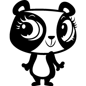 Ambiance-sticker Sticker Silhouette charmant panda