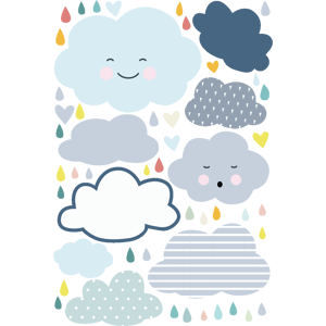 Ambiance-sticker Stickers nuages amoureux souriants