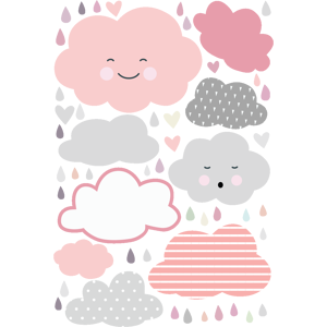 Ambiance-sticker Stickers nuages sous une pluie de coeurs