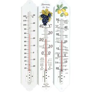 Thermomètre 500 mm métal émaillé décor au choix (50 cm)  BL-TE500