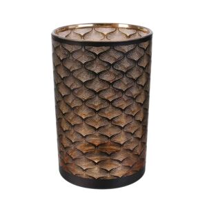 Vase en verre noir cuivre - hauteur 20 cm - Blancheporte Noir Unite