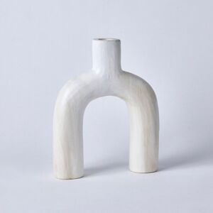 Blancheporte Vase forme arche décoratif, en bois - hauteur 36 cm - Blancheporte Blanc Unité