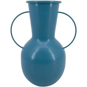 Vase 2 anses, en metal - hauteur 24 cm - Blancheporte Bleu Unite