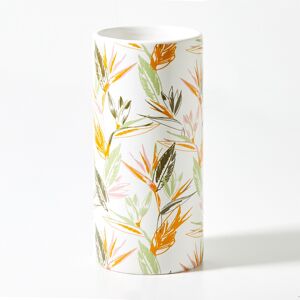 Vase cylindrique imprime vegetal - hauteur 19,5 cm - Blancheporte Multicolore Unite