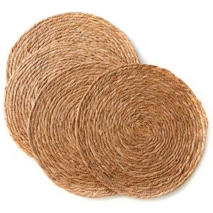 Blancheporte Set de table rond jute natuel - lot de 4 - Blancheporte Écru Lot de 4 sets de table : diam 33cm