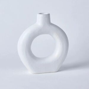 Blancheporte Vase rond décoratif, en bois - hauteur 27 cm - Blancheporte Blanc Unité