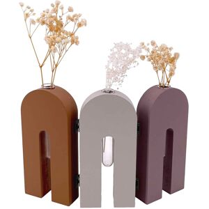 Vase 3 soliflores - hauteur 15 cm - Blancheporte Multicolore Lot de 3