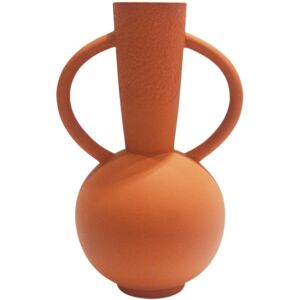 Vase rond ceramique, double anses - hauteur 29,5 cm - Blancheporte Orange Unite