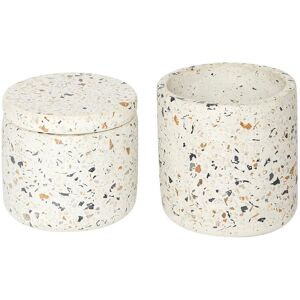 Blancheporte Lot de 2 pots en terrazzo - Blancheporte Blanc Lot de 2