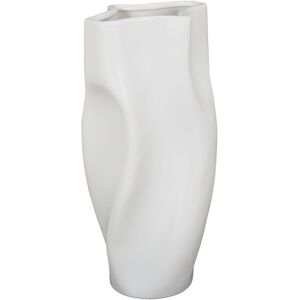 Vase motif abstrait, en gres - hauteur 30 cm - Blancheporte Blanc Unite