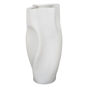 Blancheporte Vase motif abstrait, en grès - hauteur 30 cm - Blancheporte Blanc Unité