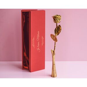 Cadeaux.com Grande rose en or dans son ecrin personnalisable - Message