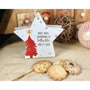 Cadeaux.com Marque place personnalisable et biscuits - Etoile de Noel