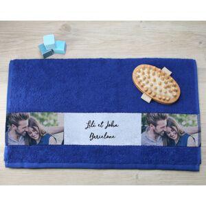 Cadeaux.com Serviette bleue Personnalisable - Photos et Message - Publicité