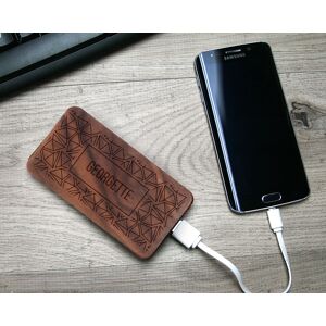 Cadeaux.com Batterie Externe en bois personnalisable grand format 4000 mAh - Prenom