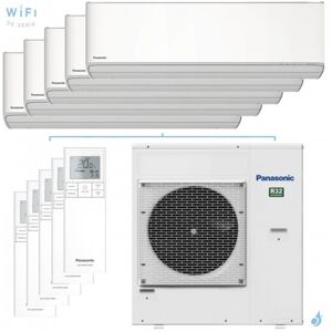 Penta split Etherea Blanc Mat CU-5Z90TBE 9kW tailles 20 + 20 + 20 + 20 + 20 Mural Panasonic CS-Z20ZKEW (x5) - Publicité