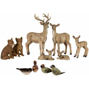 Lot de 11 animaux de la forêt Pluvet, marron (8 x 20 x 14.5cm)