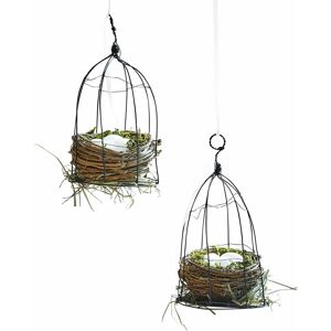 Lot de 2 cages à oiseaux Tobyas, noir (22.5cm)