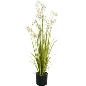 EUROPALMS Jasmin grass, plante artificielle, blanc, 130 cm - Herbes