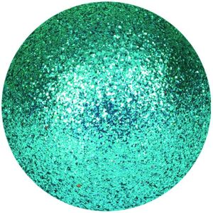 EUROPALMS Boule deco 3,5cm, turquoise, paillettes 48x - Boules de Noel