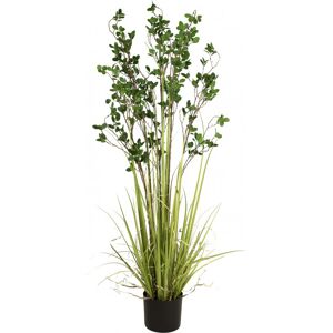 EUROPALMS Arbuste à feuilles persistantes avec gazon, plante artificielle, 152cm - Herbes - Publicité
