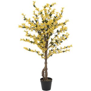 EUROPALMS Arbre Forsythia avec 3 troncs, plante artificielle, jaune, 120cm - Arbres