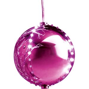 EUROPALMS Boule de neige LED 8cm, rose 5x - Boules de Noël