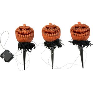 EUROPALMS Citrouilles d'Halloween avec piquet, lot de 3, 39cm - Décoration Halloween