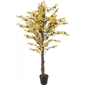 EUROPALMS Arbre Forsythia avec 3 troncs, plante artificielle, jaune, 150cm - Arbres