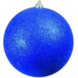EUROPALMS Boule déco 20cm, bleu, paillettes - Boules de décoration