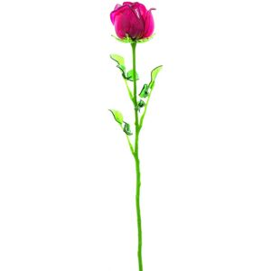 EUROPALMS Rose en cristal, bordeaux, fleur artificielle, 81cm 12x - Fleurs