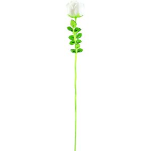 EUROPALMS Rose en cristal, blanc, fleur artificielle, 81cm 12x - Fleurs