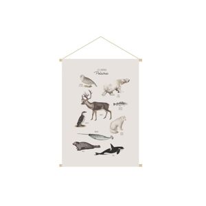 Kakemono enfant tableau en toile suspendue illustration animaux polaires L40 x H60 cm POLAR