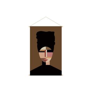 Miliboo Kakemono tableau en toile suspendue portait de femme ethnique avec turban L80 x H120 cm TURBA