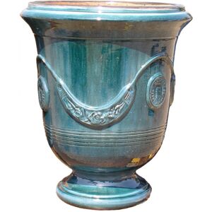 Vase d'Anduze terre cuite emaillee Bleu Terre Figuiere