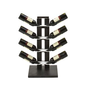 LE ZIE DI MILANO porte-bouteilles une face a colonne ZIA GAIA (H 66 cm / Noir - Hetre massif et acier)