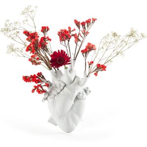 SELETTI vase en forme de coeur LOVE IN BLOOM (Blanc - Porcelaine)