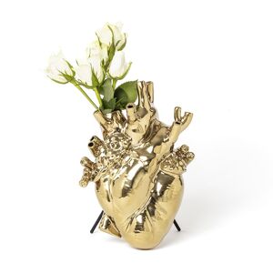 SELETTI vase en forme de coeur LOVE IN BLOOM GOLD (Or - Porcelaine)